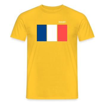 Rugby Drapeau Français - T-shirt homme - jaune - Devant - AI Model Male 178 dark (178cm)