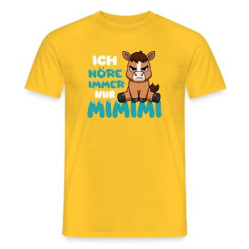 Ich Höre Immer Nur Ein Mimimi Pferd - Männer T-Shirt - Gelb - Vorne - AI Model Male 178 dark (178cm)