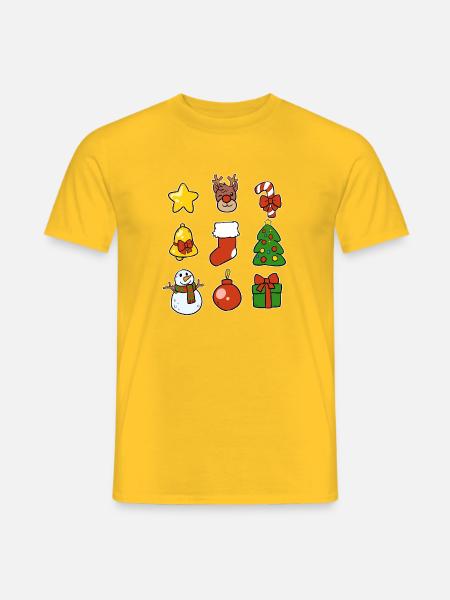 Christmas Symbols Sticker Set Advent Christmas - Men's T-Shirt - yellow