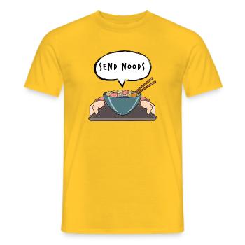 Send Noods Asian Noodles Cartoon Bowl Pho - Men's T-Shirt - yellow - Front - AI Model Male 178 dark (178cm)