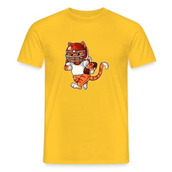 Chat Rugby Chaton de football américain - T-shirt homme - jaune - Devant - AI Model Male 178 dark (178cm)