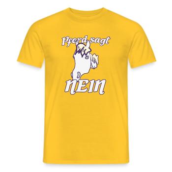 Norweger sagt Nein Lustiges freches Pferde  - Männer T-Shirt - Gelb - Vorne - AI Model Male 178 dark (178cm)