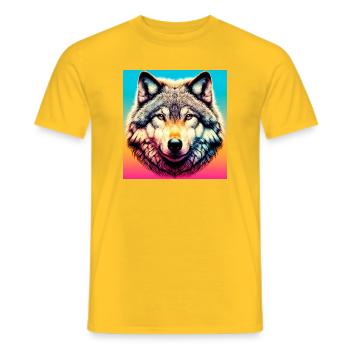 Loup - T-shirt homme - jaune - Devant - AI Model Male 178 dark (178cm)