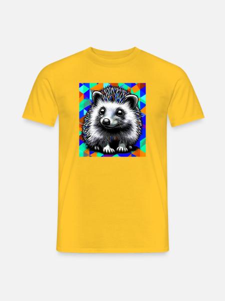 hérisson - T-shirt homme - jaune