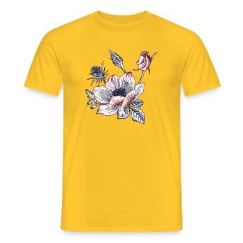 Vintage Bouquet - Men's T-Shirt - yellow - Front - AI Model Male 178 dark (178cm)