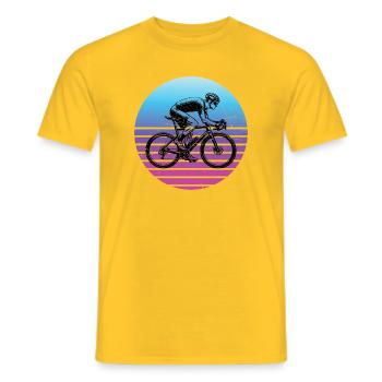 Gift idea for a road bike with road bike - Men's T-Shirt - yellow - Front - AI Model Male 178 dark (178cm)