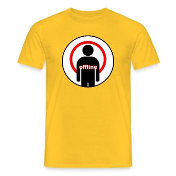 Offline Mode Introvert Signal Lost - Men's T-Shirt - yellow - Front - AI Model Male 178 dark (178cm)