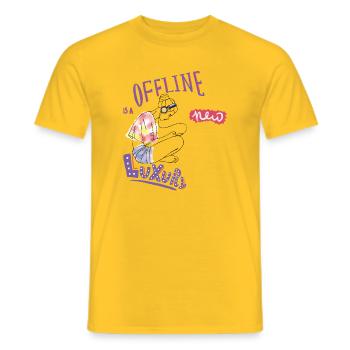 Hors ligne - T-shirt homme - jaune - Devant - AI Model Male 178 dark (178cm)