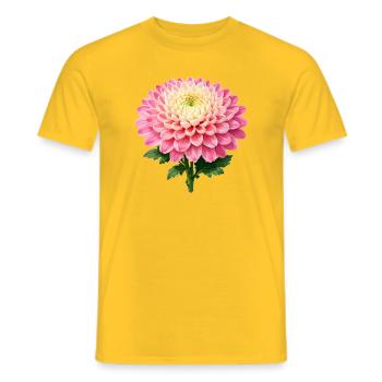 Pink Chrysanthemum Bloom - Men's T-Shirt - yellow - Front - AI Model Male 178 dark (178cm)