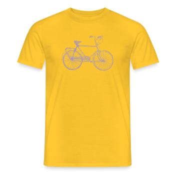 Cyclist Retro Sketch Vintage Silhouette - Men's T-Shirt - yellow - Front - AI Model Male 178 dark (178cm)