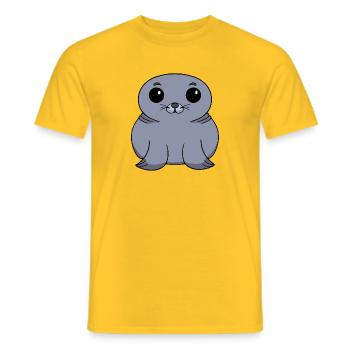 Chibi Seals - Men's T-Shirt - yellow - Front - AI Model Male 178 dark (178cm)