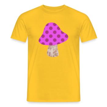 Pilz Dots Muster Punkte pink Kinderzimmer Glück - Männer T-Shirt - Gelb - Vorne - AI Model Male 178 dark (178cm)