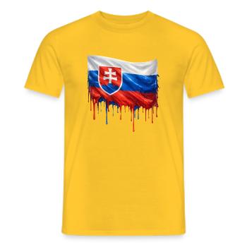 Flagge Slowakei Farbklecks - Männer T-Shirt - Gelb - Vorne - AI Model Male 178 dark (178cm)