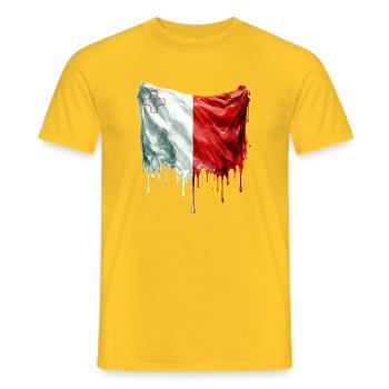 Maltese Flag Colorful Paint - Männer T-Shirt - Gelb - Vorne - AI Model Male 178 dark (178cm)