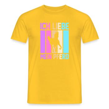 Reiten Pferdeliebhaber Reiterhof Pferde - Männer T-Shirt - Gelb - Vorne - AI Model Male 178 dark (178cm)