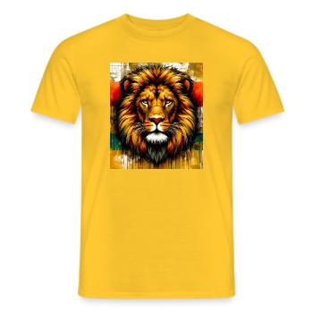 Löwe - Männer T-Shirt - Gelb - Vorne - AI Model Male 178 dark (178cm)