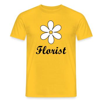 Artisan florist sleek floral logo - Men's T-Shirt - yellow - Front - AI Model Male 178 dark (178cm)
