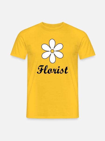 Artisan florist sleek floral logo - Men's T-Shirt - yellow