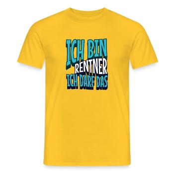 Rentner darf das - Männer T-Shirt - Gelb - Vorne - AI Model Male 178 dark (178cm)