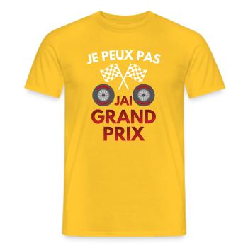 Je peux pas, j'ai Grand Prix | Humour course - T-shirt homme - jaune - Devant - AI Model Male 178 dark (178cm)