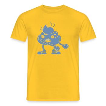 Lustiger Kackhaufen tanzt - Männer T-Shirt - Gelb - Vorne - AI Model Male 178 dark (178cm)