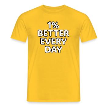 1 % Mieux Chaque jour - citations motivantes - T-shirt homme - jaune - Devant - AI Model Male 178 dark (178cm)