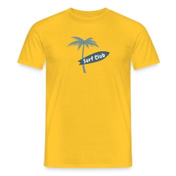 Surf Club Palm Beach Hawaii Surfboard Ocean Vibes - T-shirt homme - jaune - Devant - AI Model Male 178 dark (178cm)