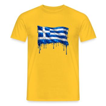 Griechische Flagge bunte Farbe - Männer T-Shirt - Gelb - Vorne - AI Model Male 178 dark (178cm)