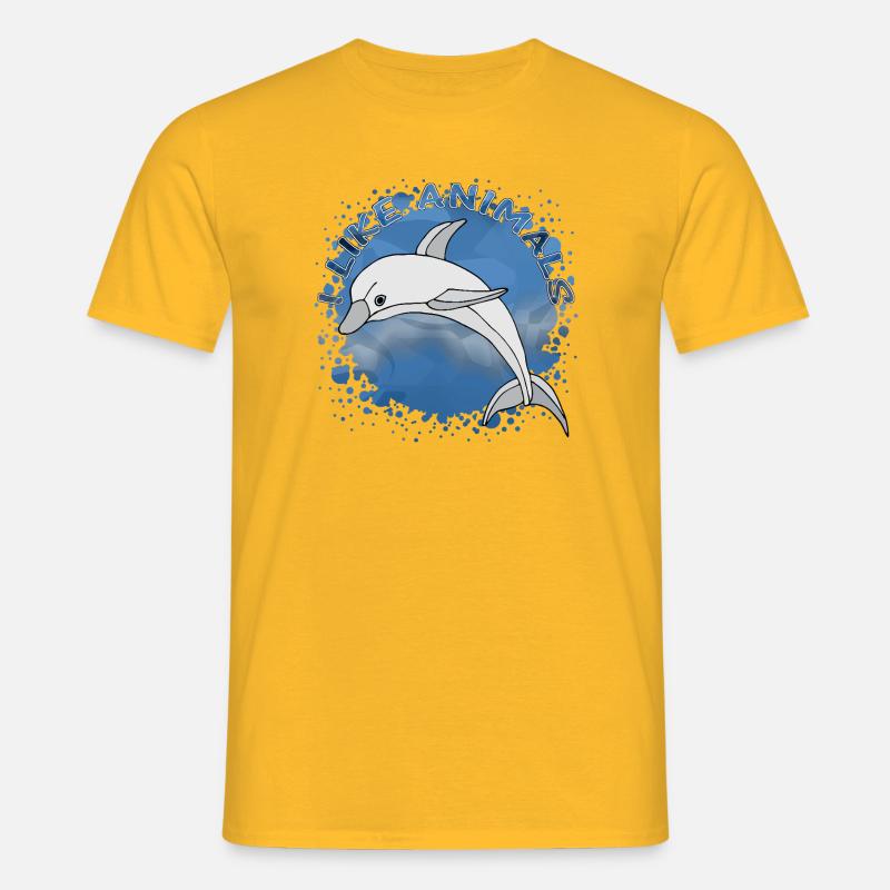 delfin - T-shirt til herrer - gul