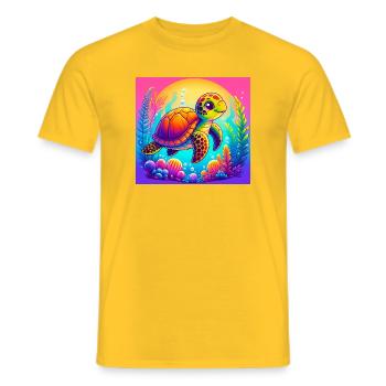 tortue - T-shirt homme - jaune - Devant - AI Model Male 178 dark (178cm)
