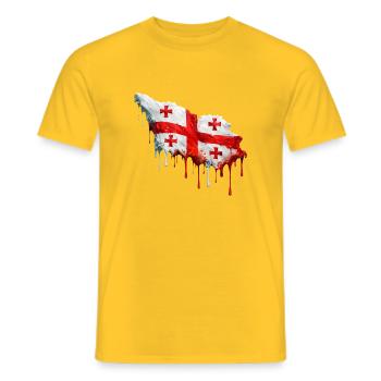 Georgische Flagge bunte Farbe - Männer T-Shirt - Gelb - Vorne - AI Model Male 178 dark (178cm)