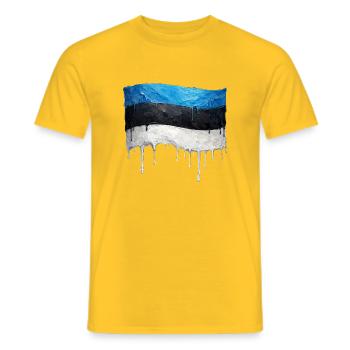 Estonian flag colorful color - Men's T-Shirt - yellow - Front - AI Model Male 178 dark (178cm)