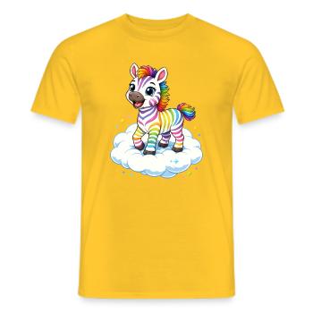 Cute rainbow zebra on cloud kawaii - Men's T-Shirt - yellow - Front - AI Model Male 178 dark (178cm)