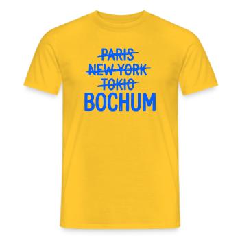 Bochum, Ruhrpott, Ruhrgebiet City Hoodie, tasse - Männer T-Shirt - Gelb - Vorne - AI Model Male 178 dark (178cm)