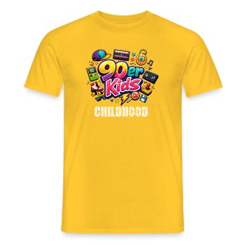 kids of the 90`s childhood - Männer T-Shirt - Gelb - Vorne - AI Model Male 178 dark (178cm)