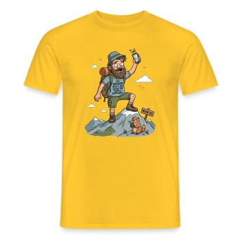 Wandern Empfang Gipfel Humor - Männer T-Shirt - Gelb - Vorne - AI Model Male 178 dark (178cm)