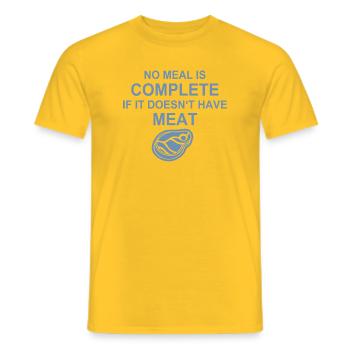 Amateur de viande, Grill, BBQ, Burger, Steak, Chef - T-shirt homme - jaune - Devant - AI Model Male 178 dark (178cm)