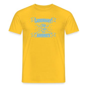 Andrey as a pirate head - Men's T-Shirt - yellow - Front - AI Model Male 178 dark (178cm)