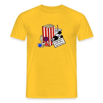 Collage de Snacks de Cinéma Rétro - T-shirt homme - jaune - Devant - AI Model Male 178 dark (178cm)