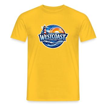 Westcoast Germany - Men's T-Shirt - yellow - Front - AI Model Male 178 dark (178cm)