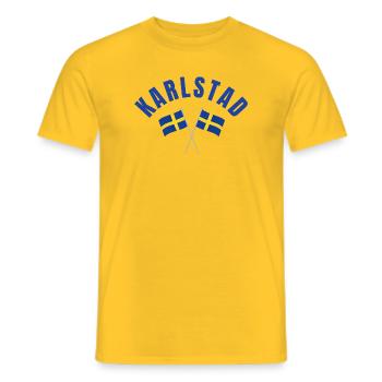 Karlstad Schwedische Flaggen - Männer T-Shirt - Gelb - Vorne - AI Model Male 178 dark (178cm)