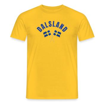 Dalsland Schwedische Flaggen - Männer T-Shirt - Gelb - Vorne - AI Model Male 178 dark (178cm)