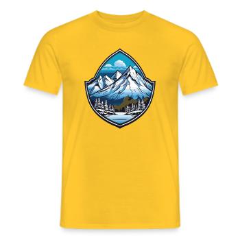 Mountains - Men's T-Shirt - yellow - Front - AI Model Male 178 dark (178cm)