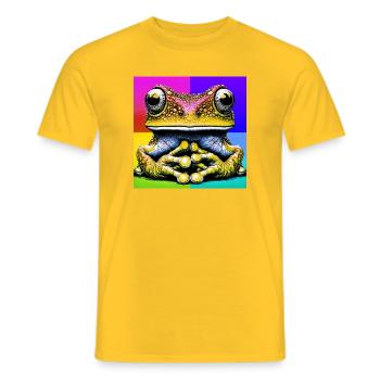 frog - Men's T-Shirt - yellow - Front - AI Model Male 178 dark (178cm)