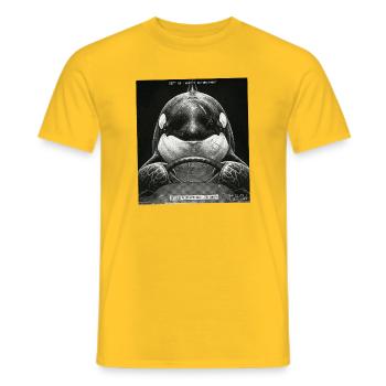 Fish Flashed - Men's T-Shirt - yellow - Front - AI Model Male 178 dark (178cm)