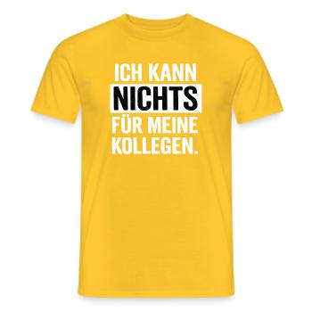 Ich kann nichts für meine Kollegen - Männer T-Shirt - Gelb - Vorne - AI Model Male 178 dark (178cm)