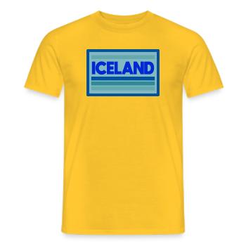 Graphique des bandes bleues islandaises - T-shirt homme - jaune - Devant - AI Model Male 178 dark (178cm)