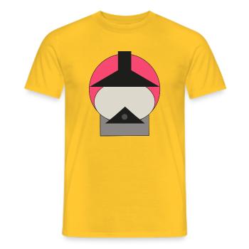 Minimalist firefighter helmet in pink - Men's T-Shirt - yellow - Front - AI Model Male 178 dark (178cm)