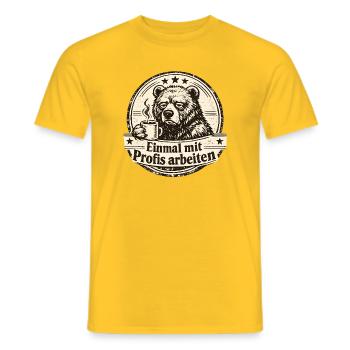 Einmal Mit Profis Arbeiten - Männer T-Shirt - Gelb - Vorne - AI Model Male 178 dark (178cm)