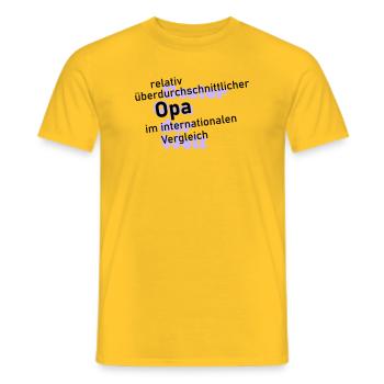 überdurchschnittlicher opa - Männer T-Shirt - Gelb - Vorne - AI Model Male 178 dark (178cm)